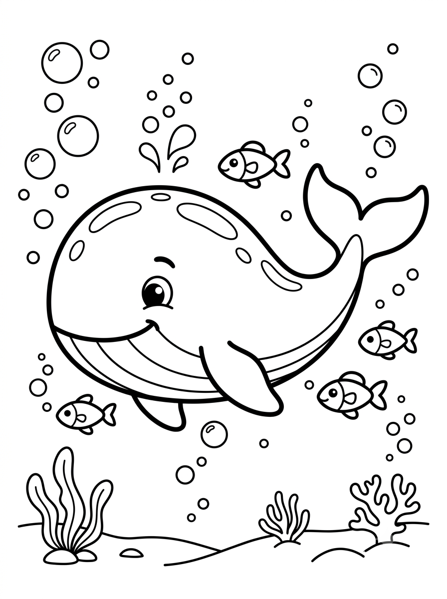 Vista previa del prompt: Página para libro de colorear infantil