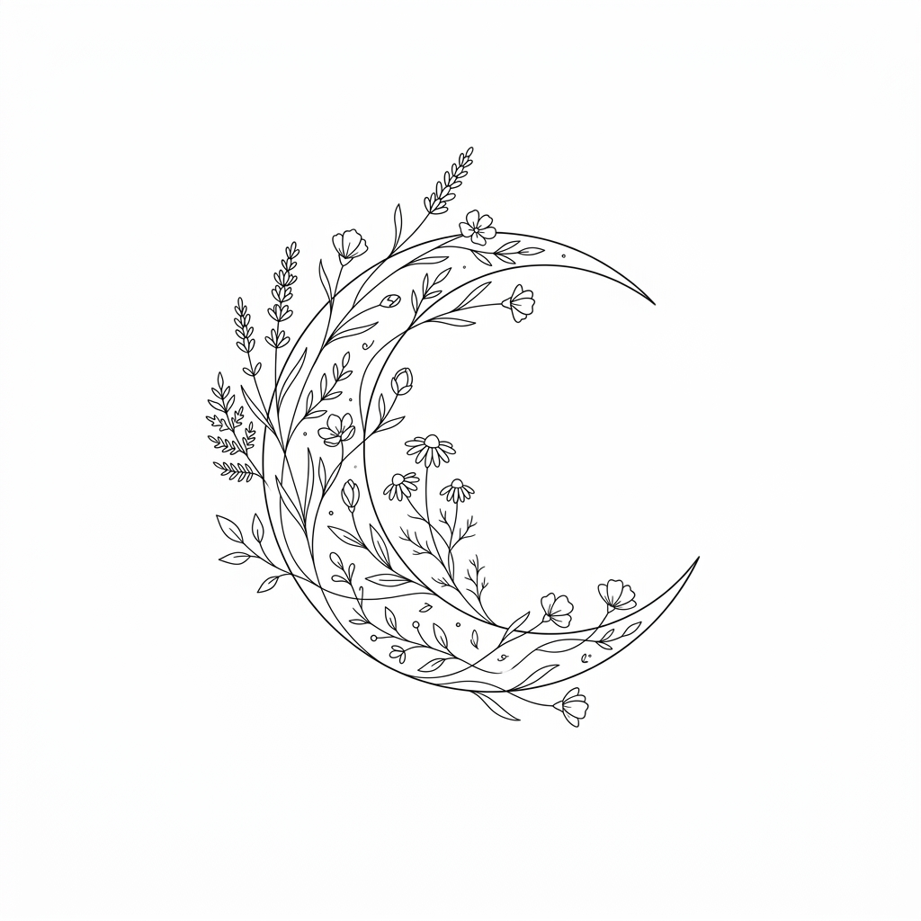 Vista previa del prompt: Diseño de tatuaje en línea fina